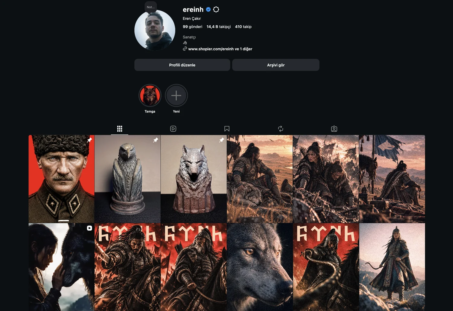 @ereinh Instagram profile as seen on 22 September 2026